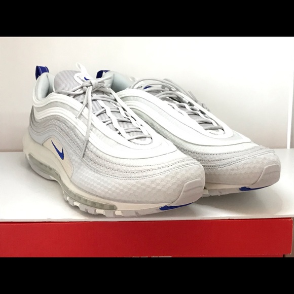 Nike Air Max 97 Premium Pure Platinum Racer Blue - Picture 2 of 8